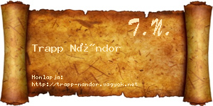 Trapp Nándor névjegykártya